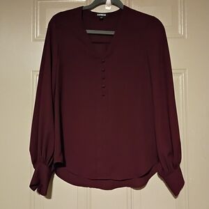 Express Women's Burgundy Blouse